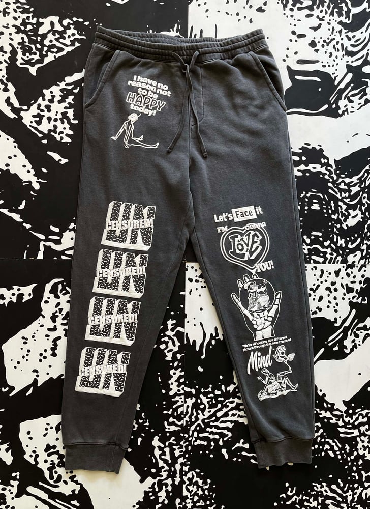 Image of COLLAGE SWEATPANTS #2 (PIGMENT BLACK)