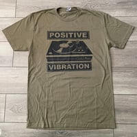 Positive Vibration Record Player Military Green Shirt
