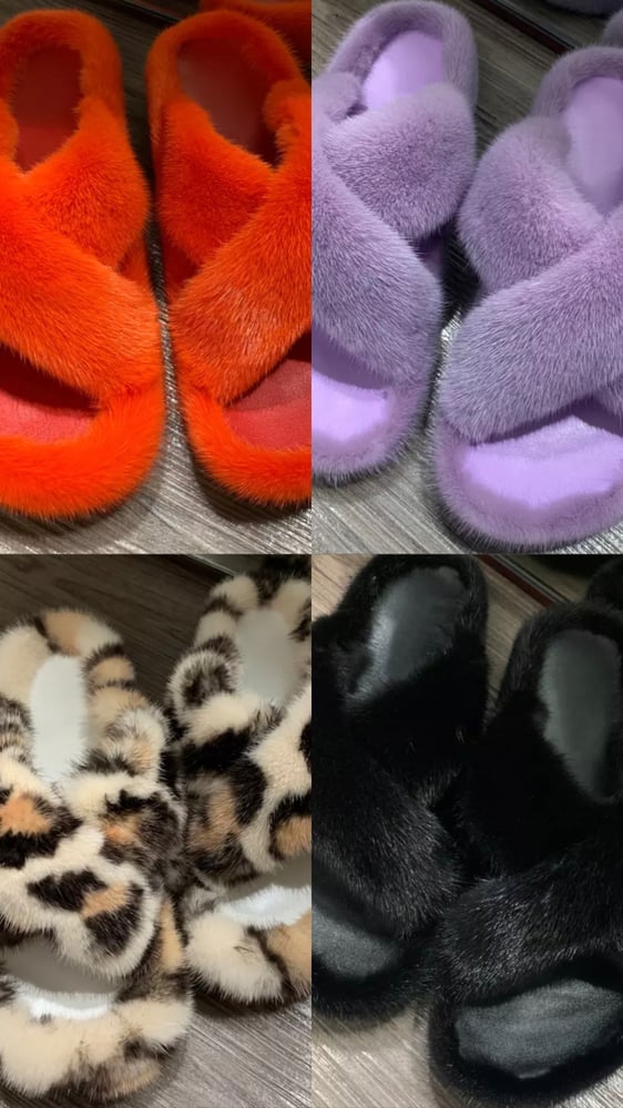 Mink slippers sales