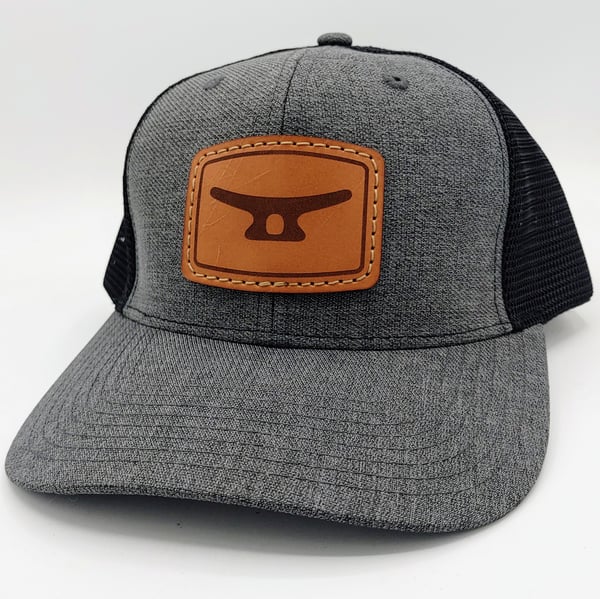 Image of Slate Heather grey/ black leather patch 