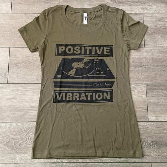 Image of Positive Vibration Turntable Women's Shirt Military Green