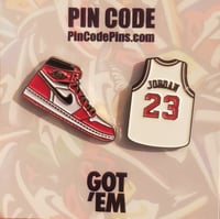 Image 1 of JORDAN 1  SNEAKER & JERSEY PIN SET (2)