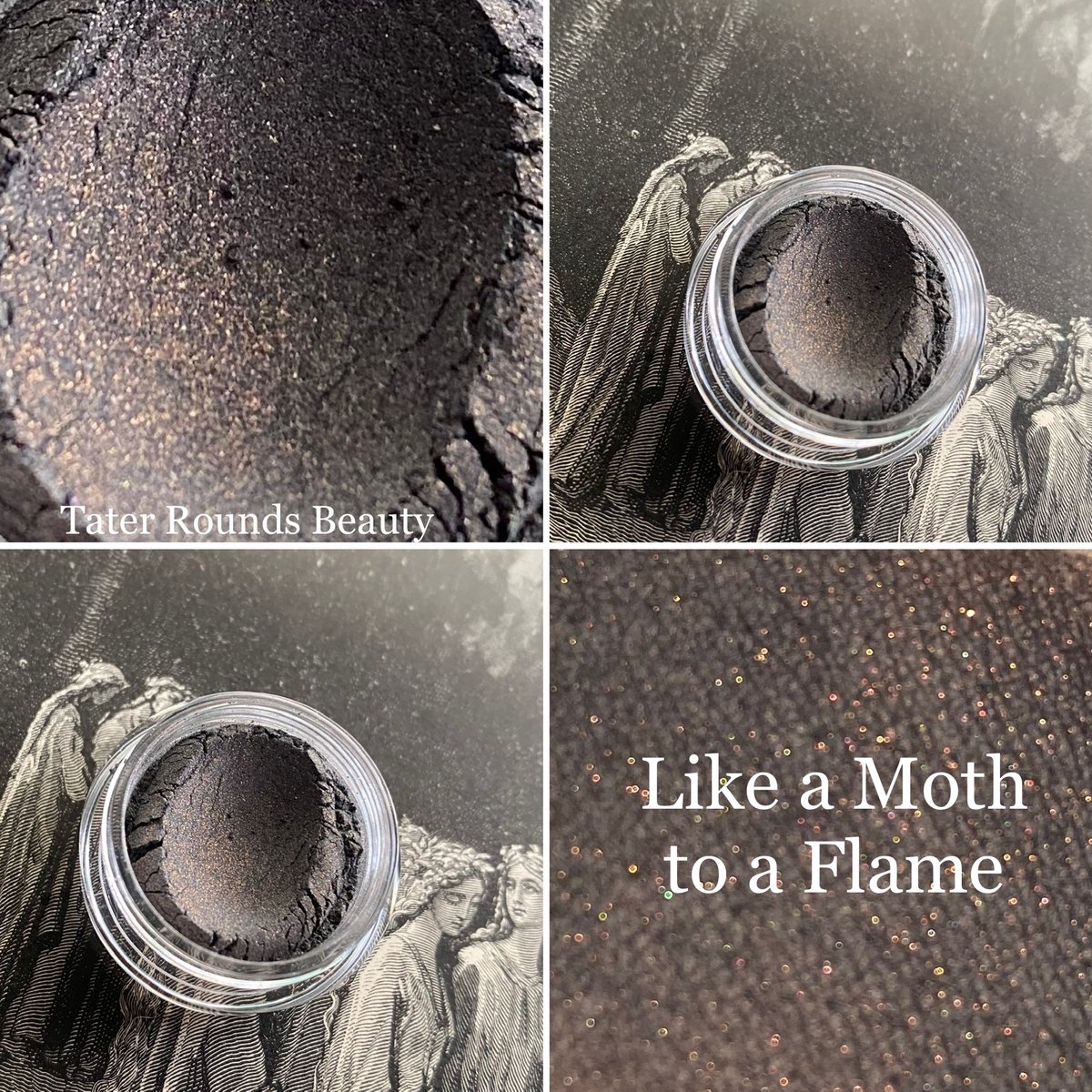Image of Like a Moth to a Flame - Dusty Black Shimmer Eyeshadow Vegan 