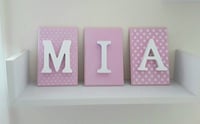 Image 1 of Girls Nursery Decor, Girls Nursery Wall Decor, Initial Wall Plaque, Wood Name Plaque, Wood Initial D