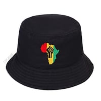 Image 2 of POWER FIST EMBROIDERED BUCKET HAT