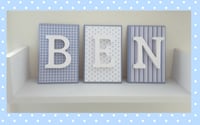 Image 5 of Boys Nursery Decor, Boys Nursery Wall Decor, Initial Wall Plaque, Wood Name Plaque, Wood Initial Dec