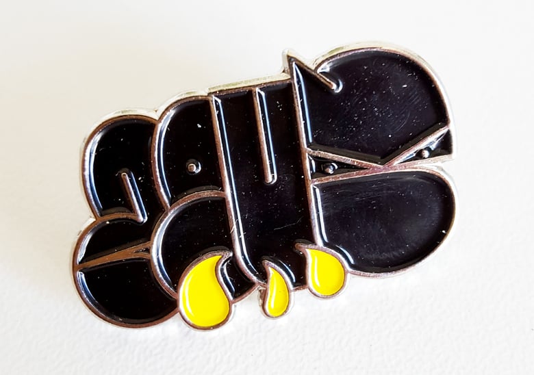 Image of Throw up pin Black & Yellow