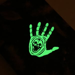 Glow-In-The-Dark Enamelled Skullhand Pin