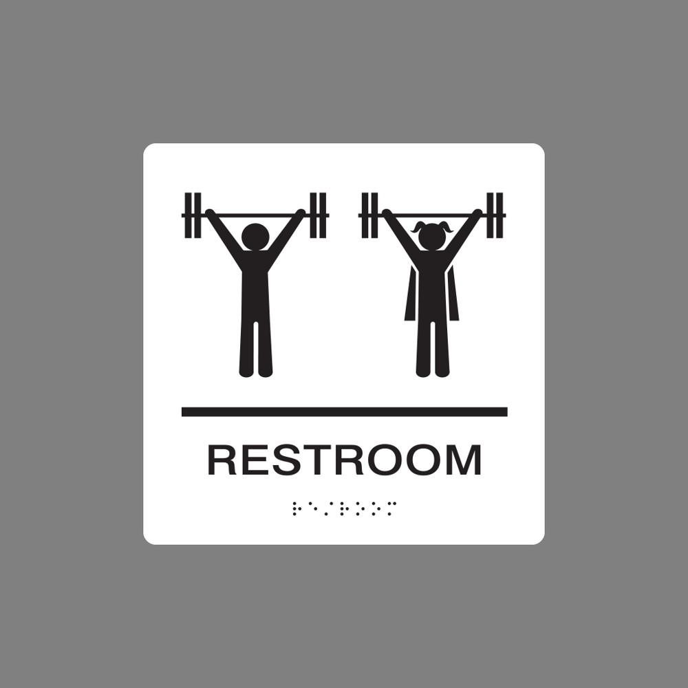 Image of Restroom unisex braille signage