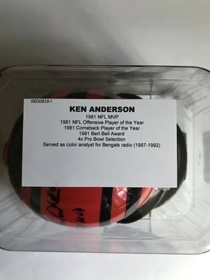 Ken Anderson (Auto Mini Helmet / 3card) Lot