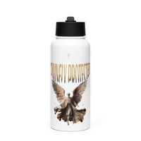 Image 1 of DIVINELY PROTECTED Stainless steel water bottle with a straw lid