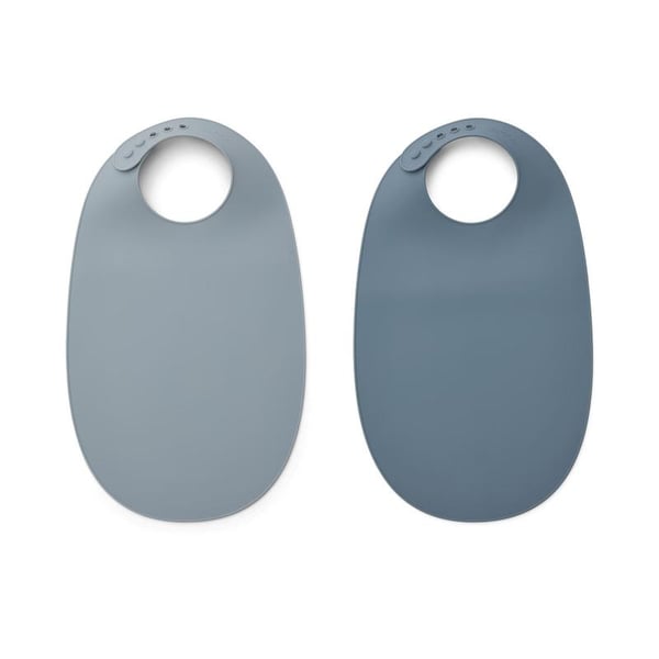 Image of Pack de 2 baberos de silicona: Rosas o Azules.