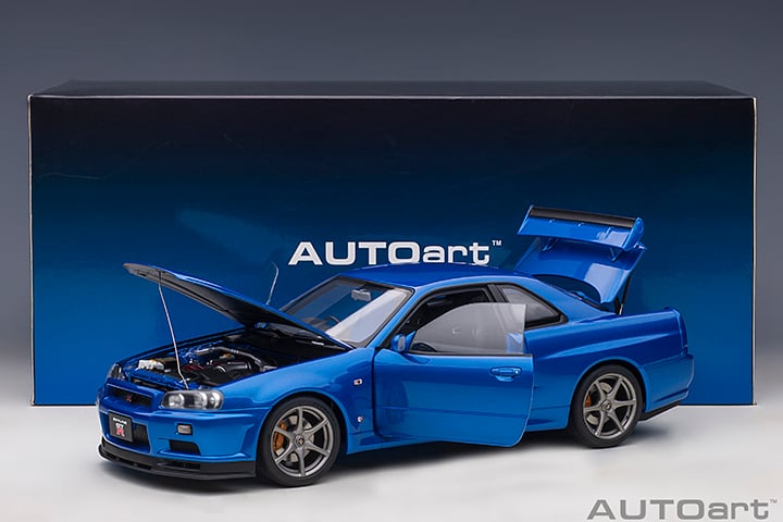 Image of 1/18 AUTOART NISSAN SKYLINE GT-R (R34) V-SPEC II (BAYSIDE BLUE)