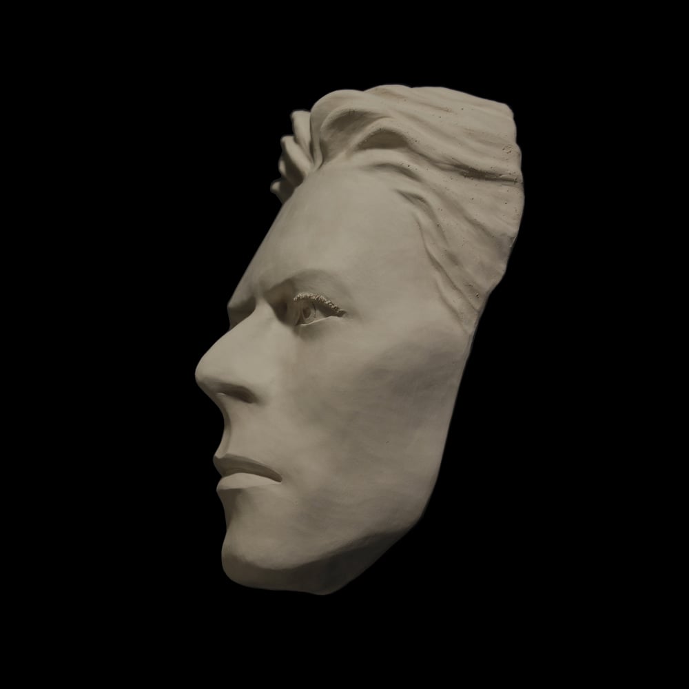 'The Thin White Duke' White Clay Face Sculpture