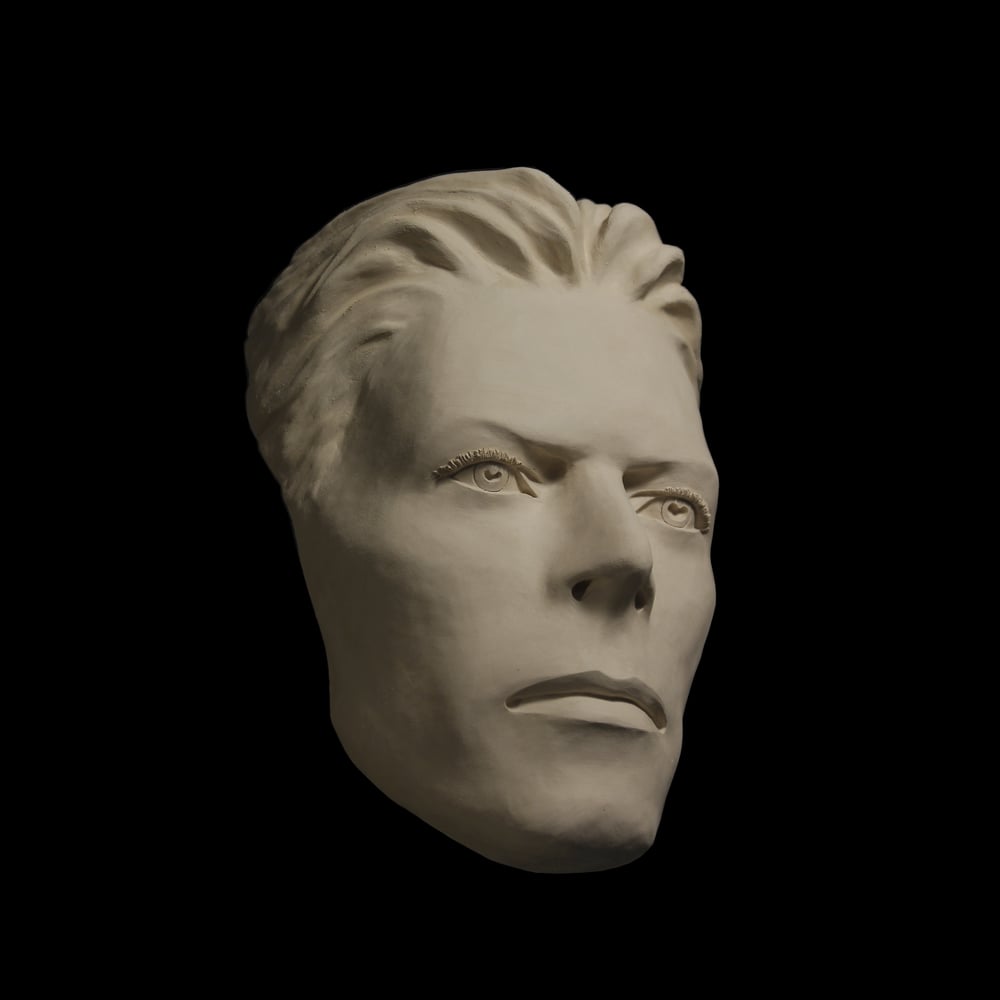 'The Thin White Duke' White Clay Face Sculpture