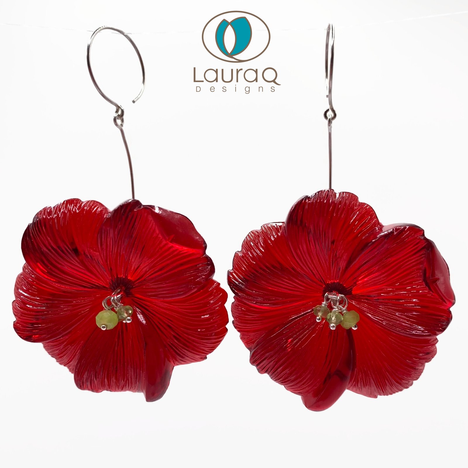 Lucite deals flower earrings