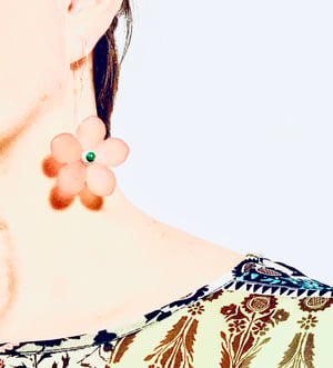 large 5 petal  lucite flower earrings