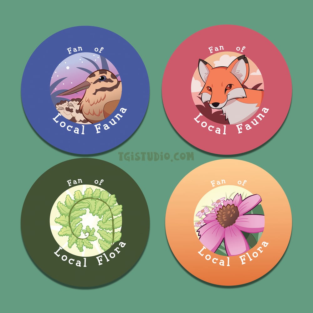 Virginia "Local Flora + Fauna" 2.25" Buttons