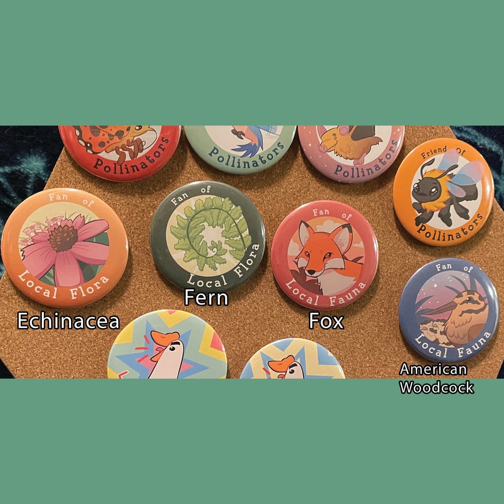 Virginia "Local Flora + Fauna" 2.25" Buttons