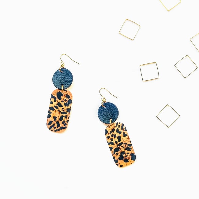 Zantra Cork + Leather Fusion Earrings