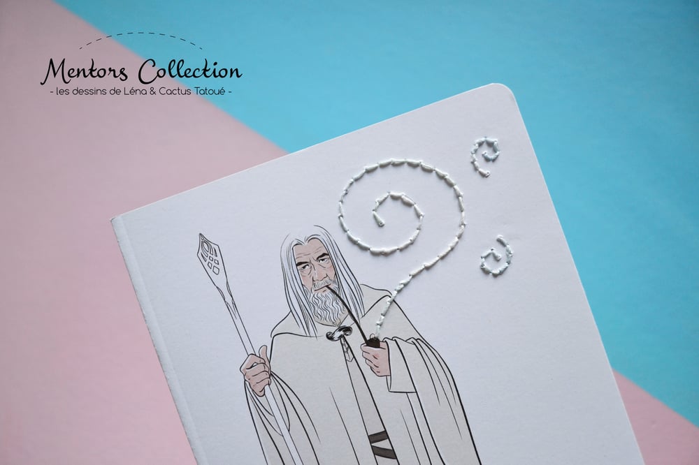 Carnet brodé Magicien Blanc LOTR - "Mentors Collection"