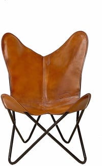 Image 2 of LEATHER BUTTERFLY CHAIR