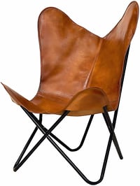 Image 3 of LEATHER BUTTERFLY CHAIR