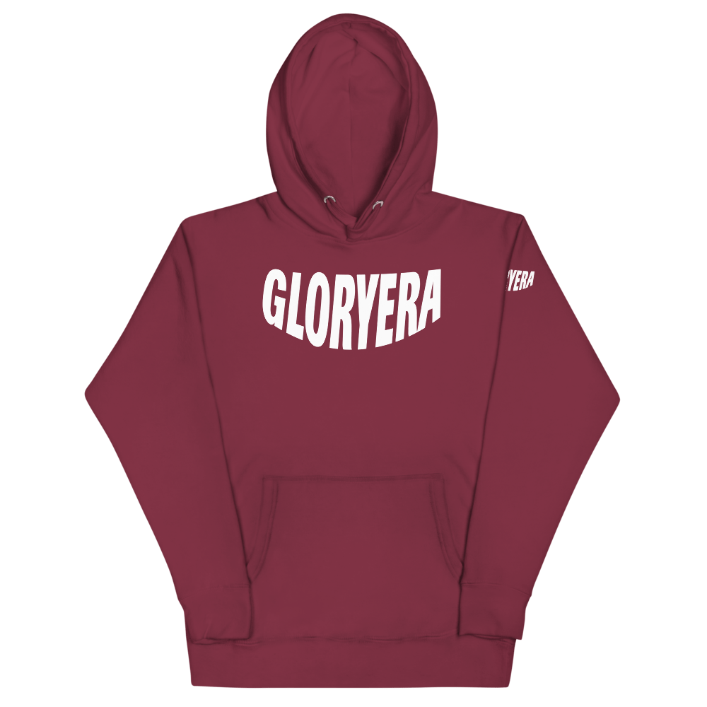 Image of GLORYERA® CREW HOODIE (MAROON/WHITE)
