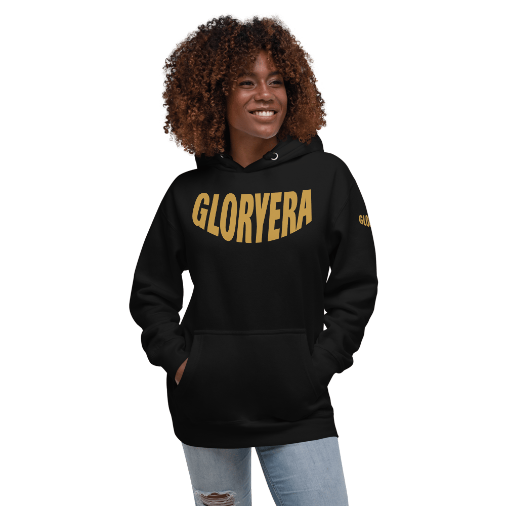 Image of GLORYERA® CREW HOODIE (BLACK/WHEAT GOLD)