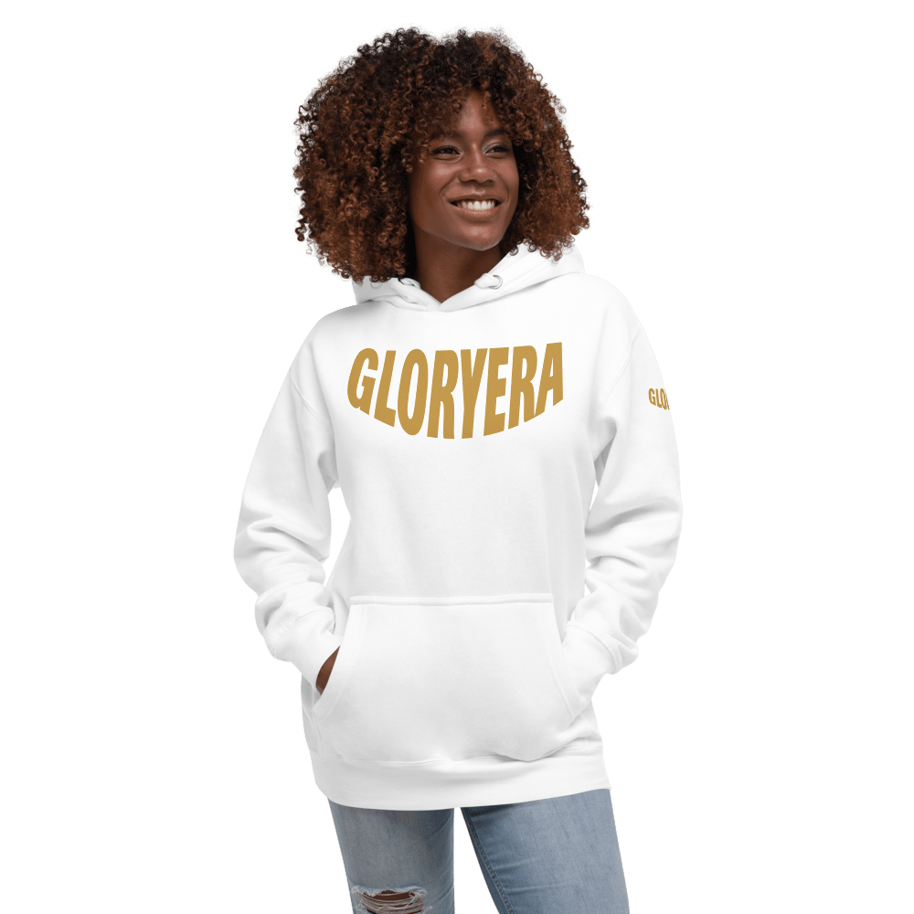 Image of GLORYERA® CREW HOODIE (WHITE/WHEAT GOLD)