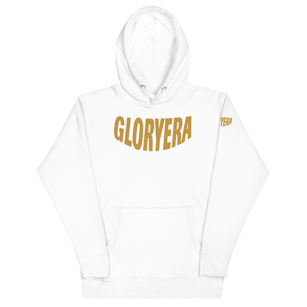 Image of GLORYERA® CREW HOODIE (WHITE/WHEAT GOLD)