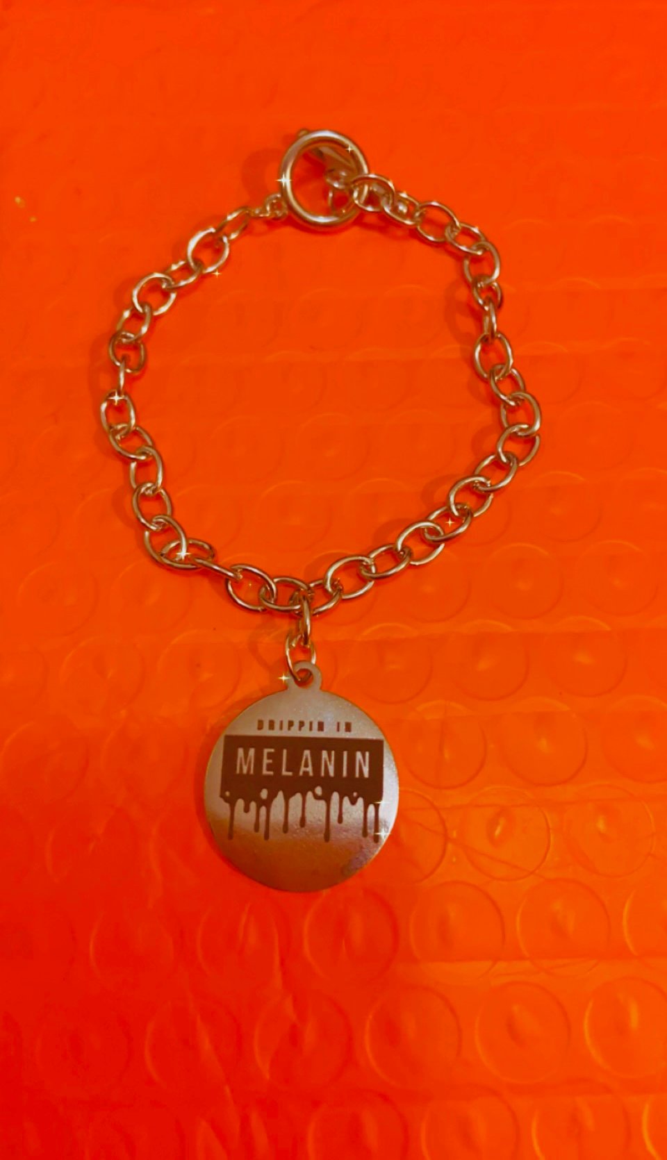 Image of Melanin poppin charm bracelet 