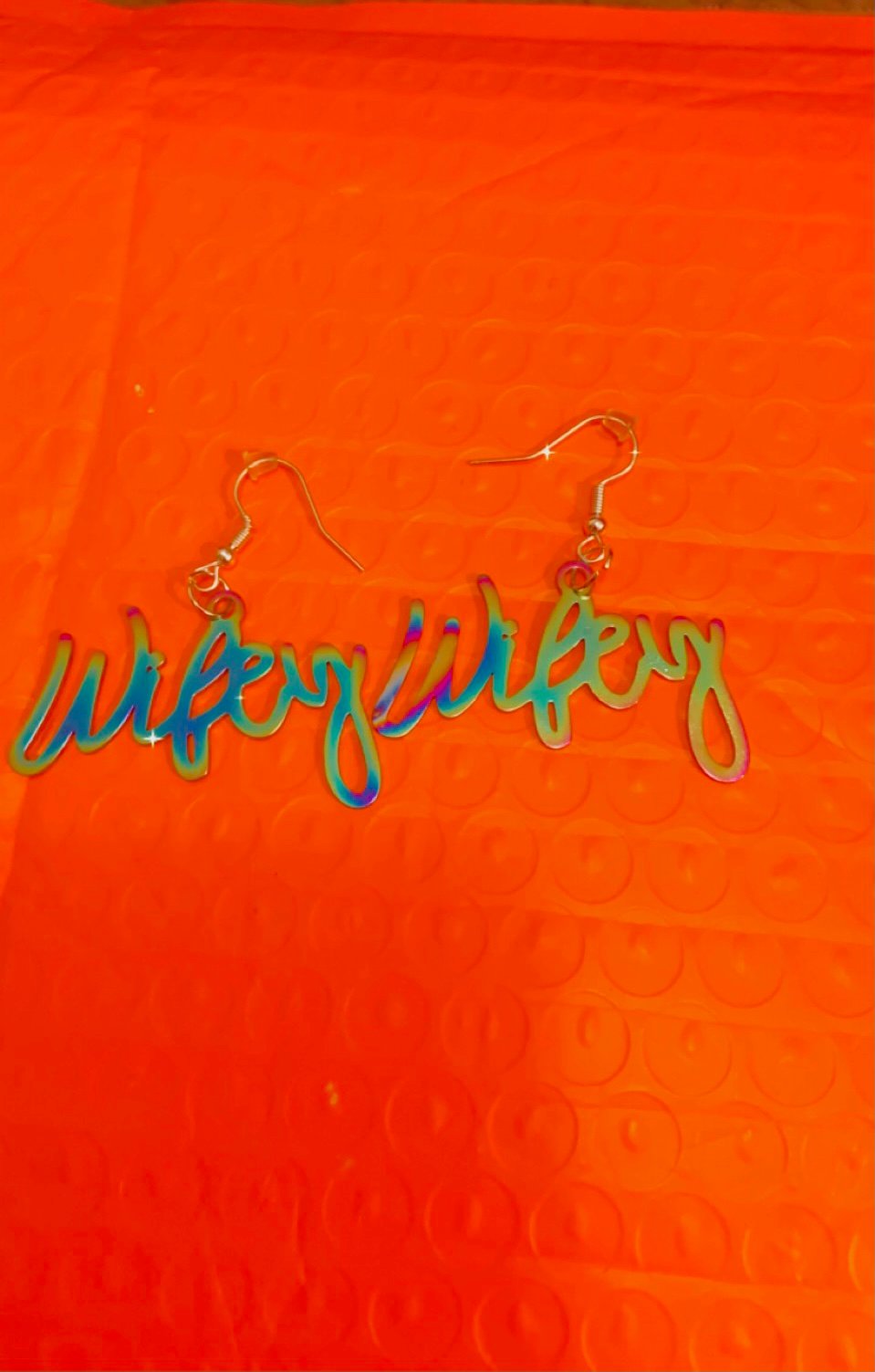 Image of Rainbow wifey earrings 1