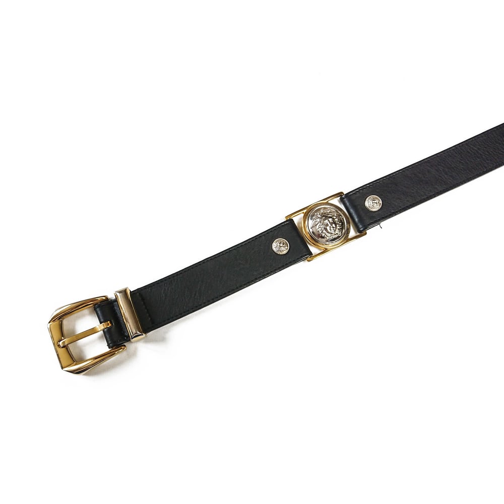 Image of Gianni Versace 1992 Medusa Leather Belt