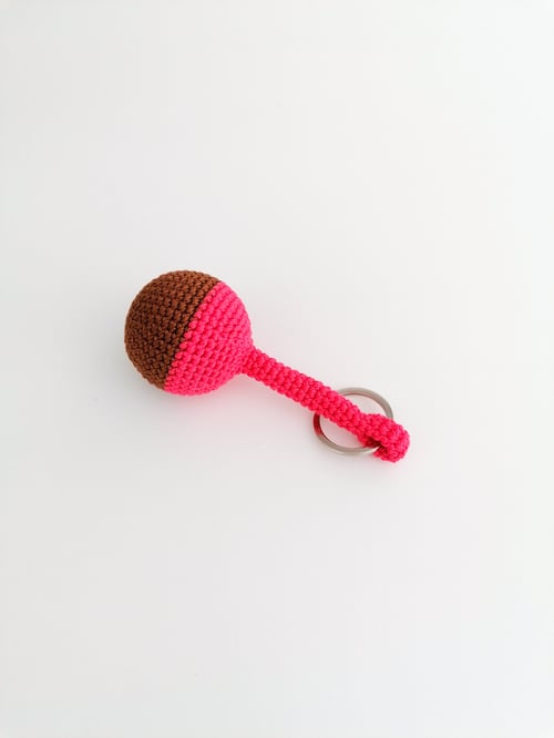 Image of Crochet Keychain in Pink and Brown