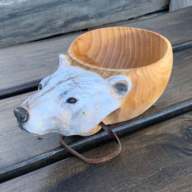 Polar Bear Kuksa Wooden Cup