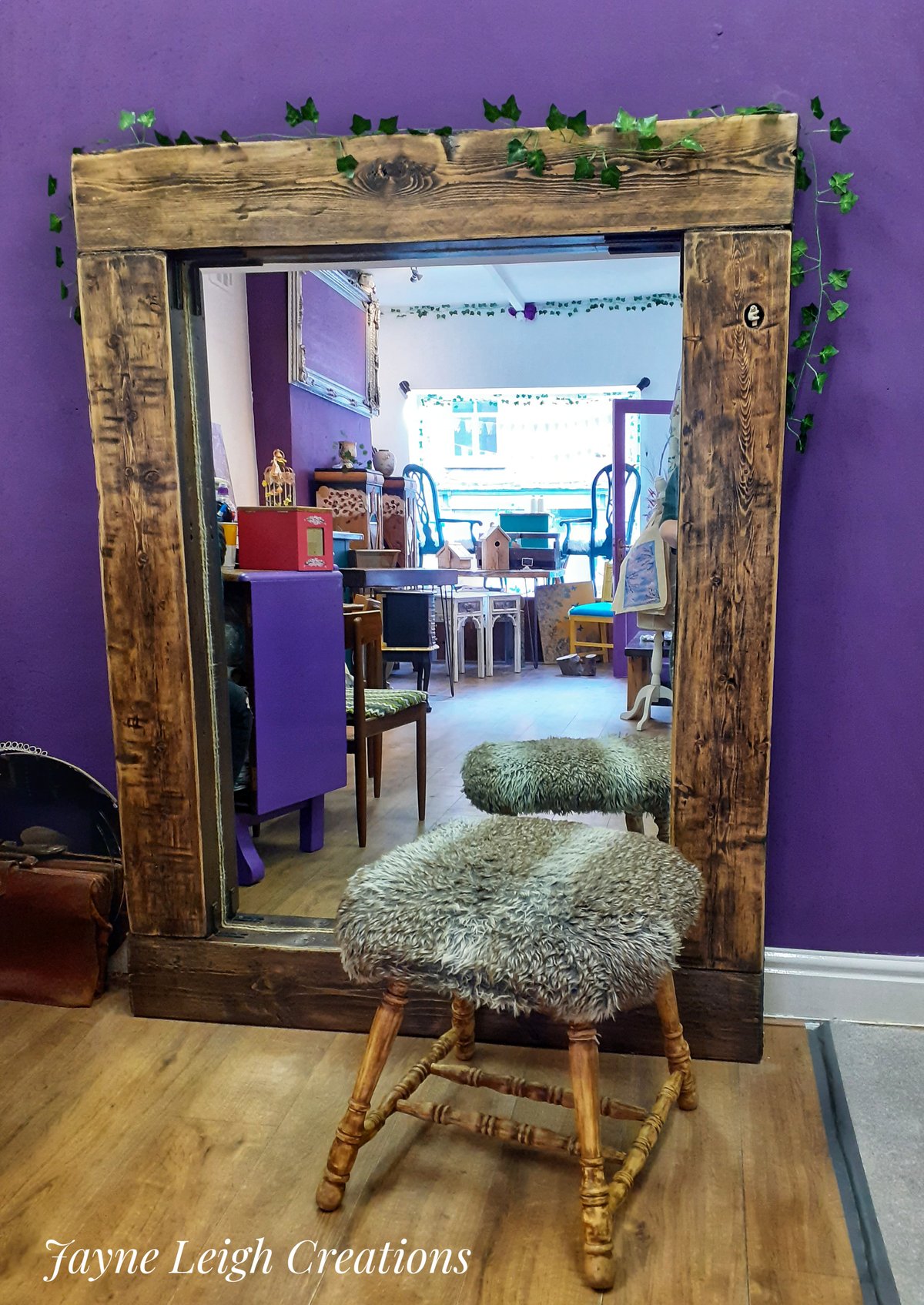 Image of Chunky Wood Leaner Mirror