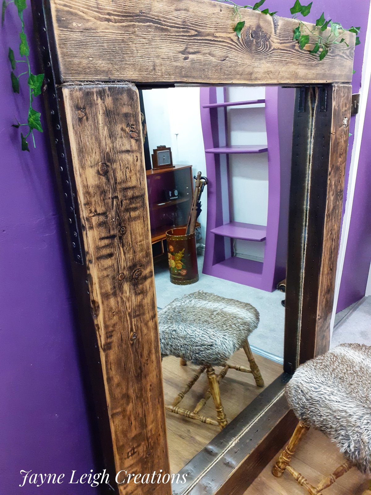 Image of Chunky Wood Leaner Mirror
