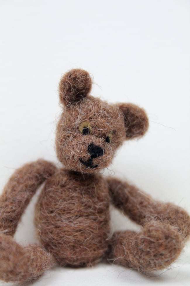 Teddy needle felting kit