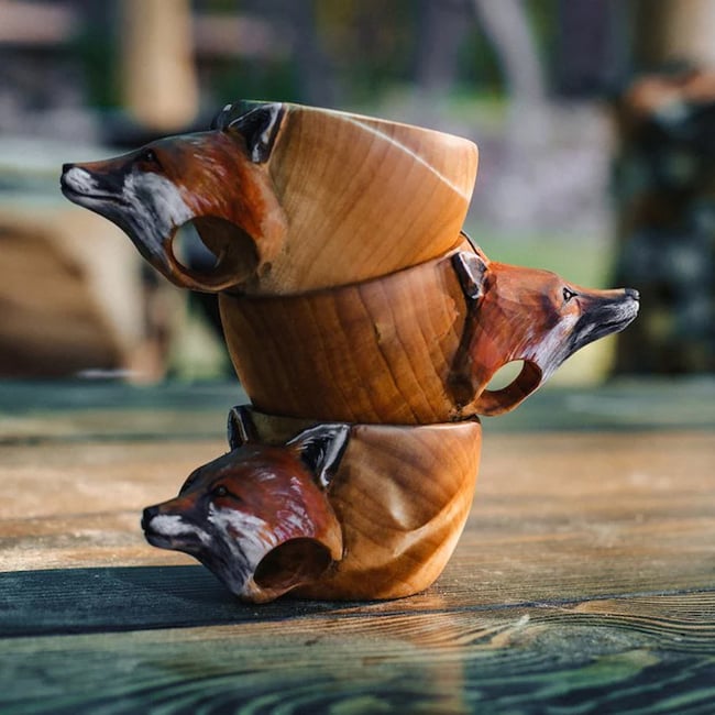 Fox Kuksa Wooden Cup
