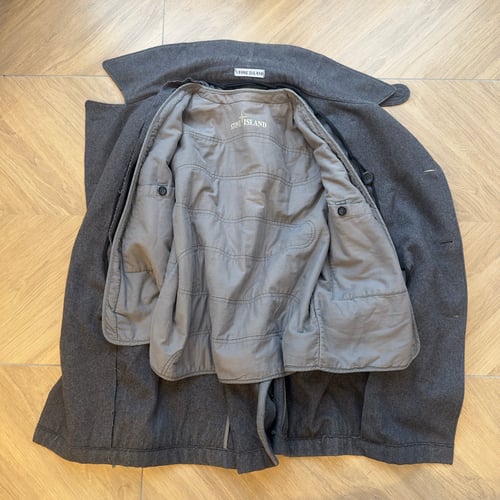 Image of AW 1998 Stone Island Dual Layer Wool Pea Coat, Size Medium