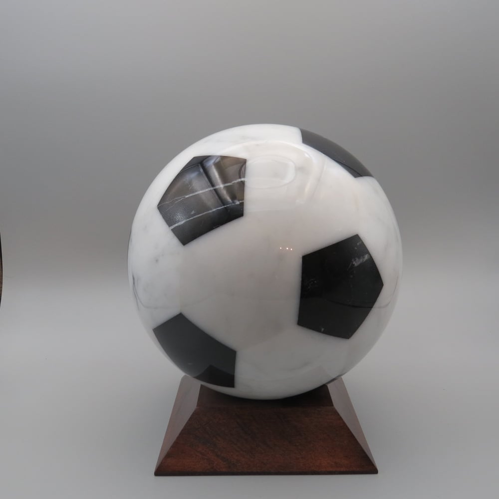Image of Carrara Bianco Marble Soccer Ball
