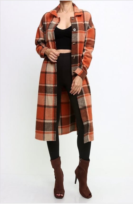 Image of DONT GET PLAID JACKET (Rust)