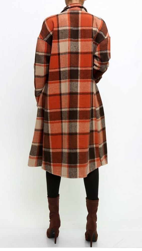 Image of DONT GET PLAID JACKET (Rust)