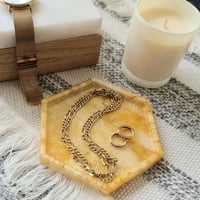 Image 1 of Gold Leaf Trinket Dish - Hexagon