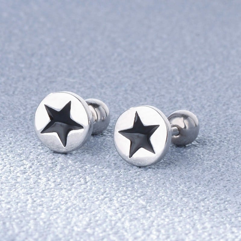 Blackstar Stud Earrings (925 Sterling Silver)