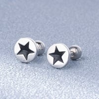 Image 2 of Blackstar Stud Earrings (925 Sterling Silver)
