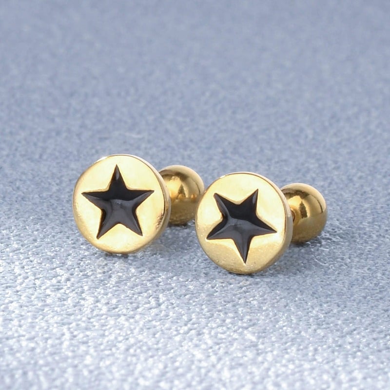 Blackstar Stud Earrings (925 Sterling Silver)