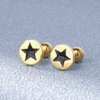 Image 3 of Blackstar Stud Earrings (925 Sterling Silver)