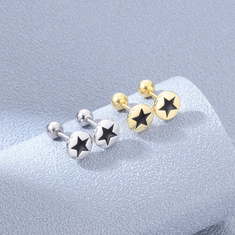 Blackstar Stud Earrings (925 Sterling Silver)